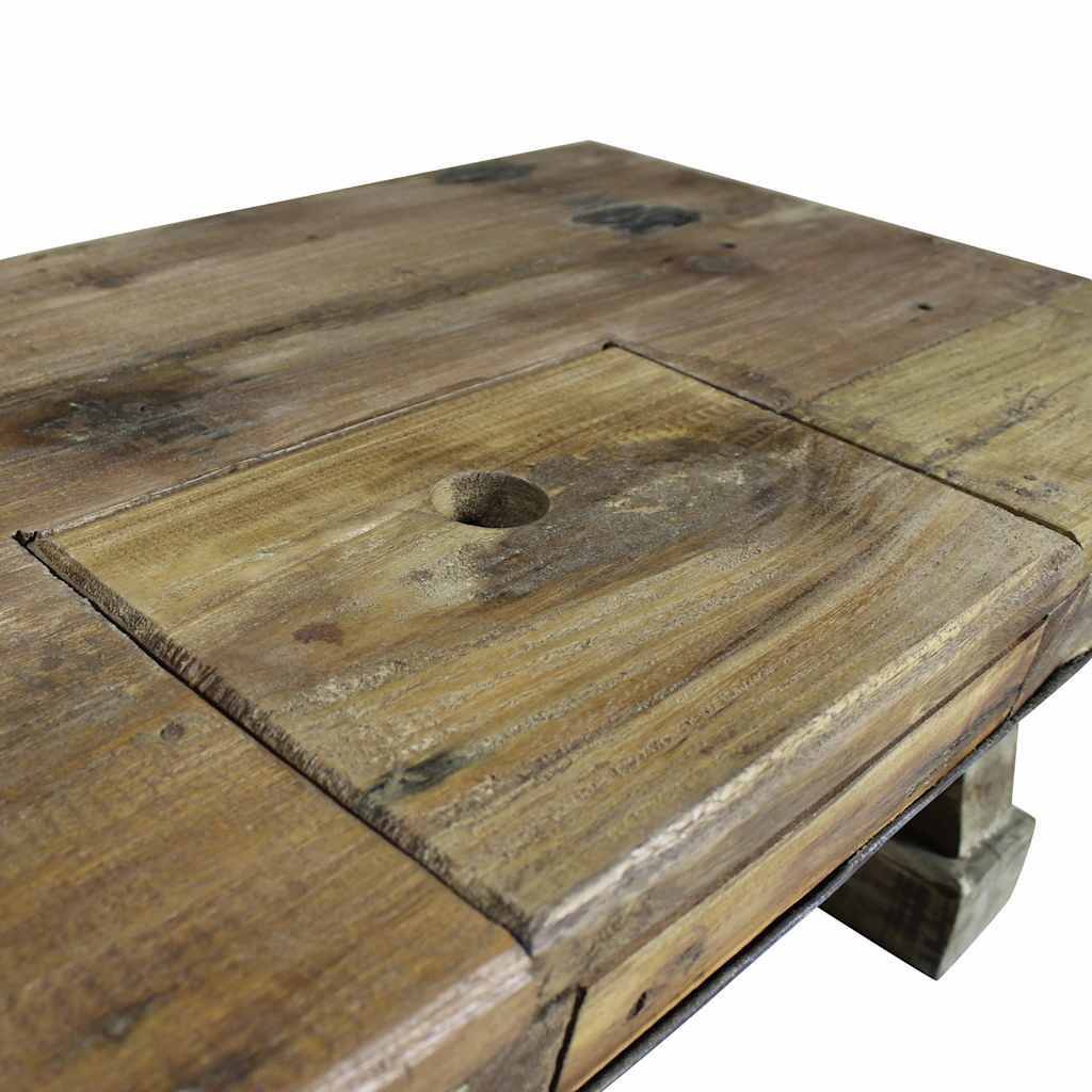 Coffee Table Mixed Recycled Wood 90X50X35 Cm
