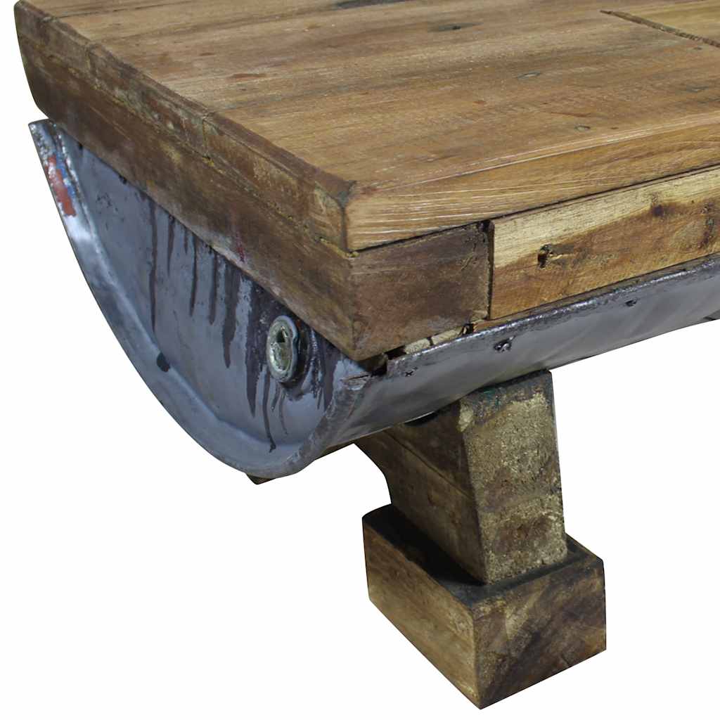 Coffee Table Mixed Recycled Wood 90X50X35 Cm