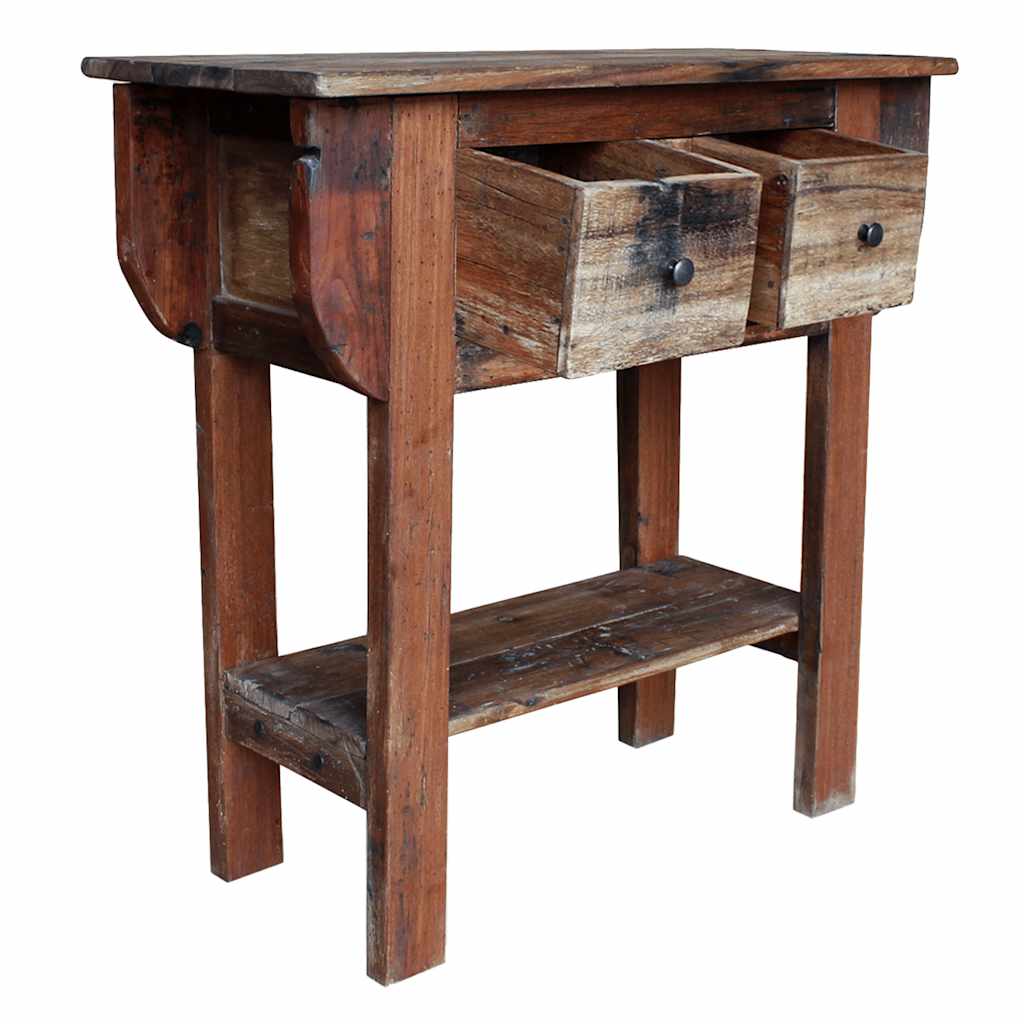 Console Table Mixed Recycled Wood 80X35X80 Cm