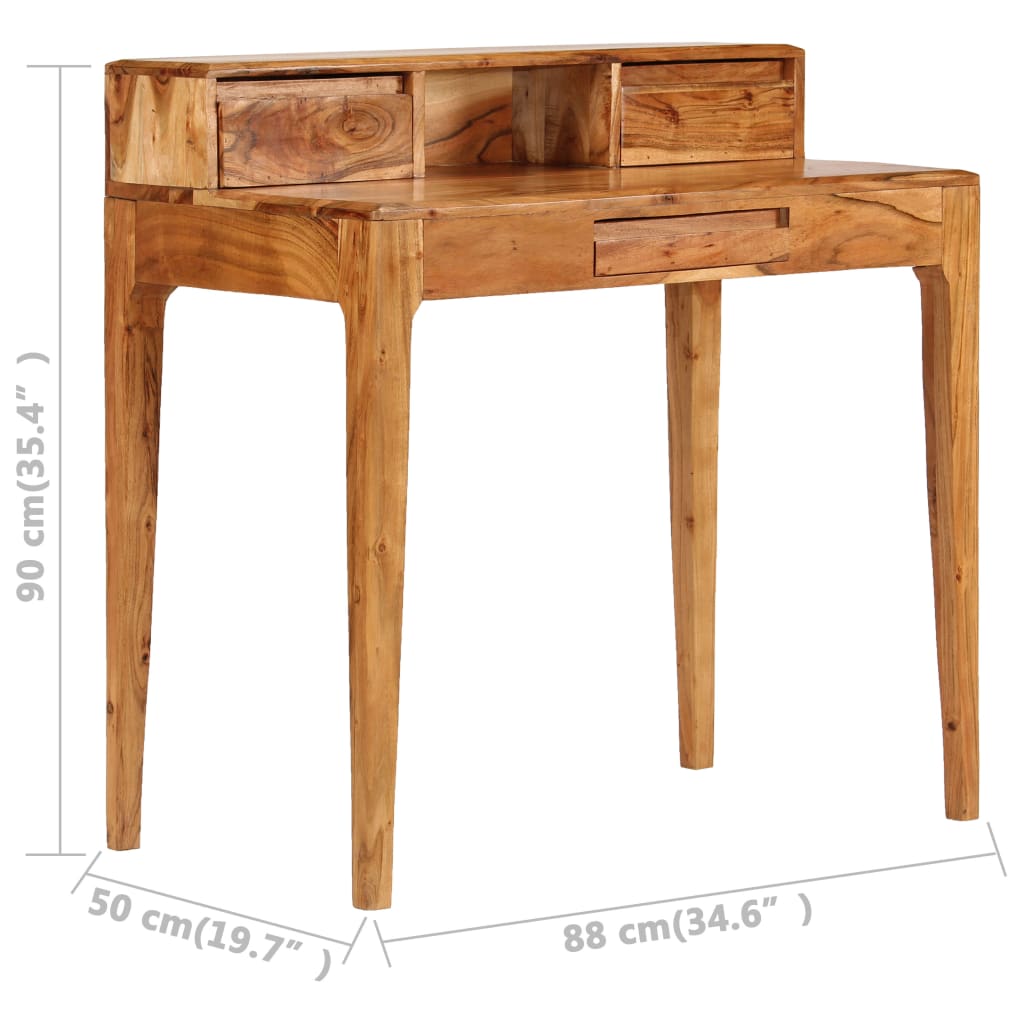 Writing Desk With Drawers Solid Wood 88X50X90 Cm