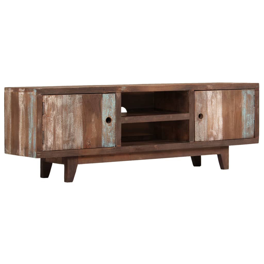 Tv Cabinet Solid Acacia Wood Vintage 118X30X40 Cm