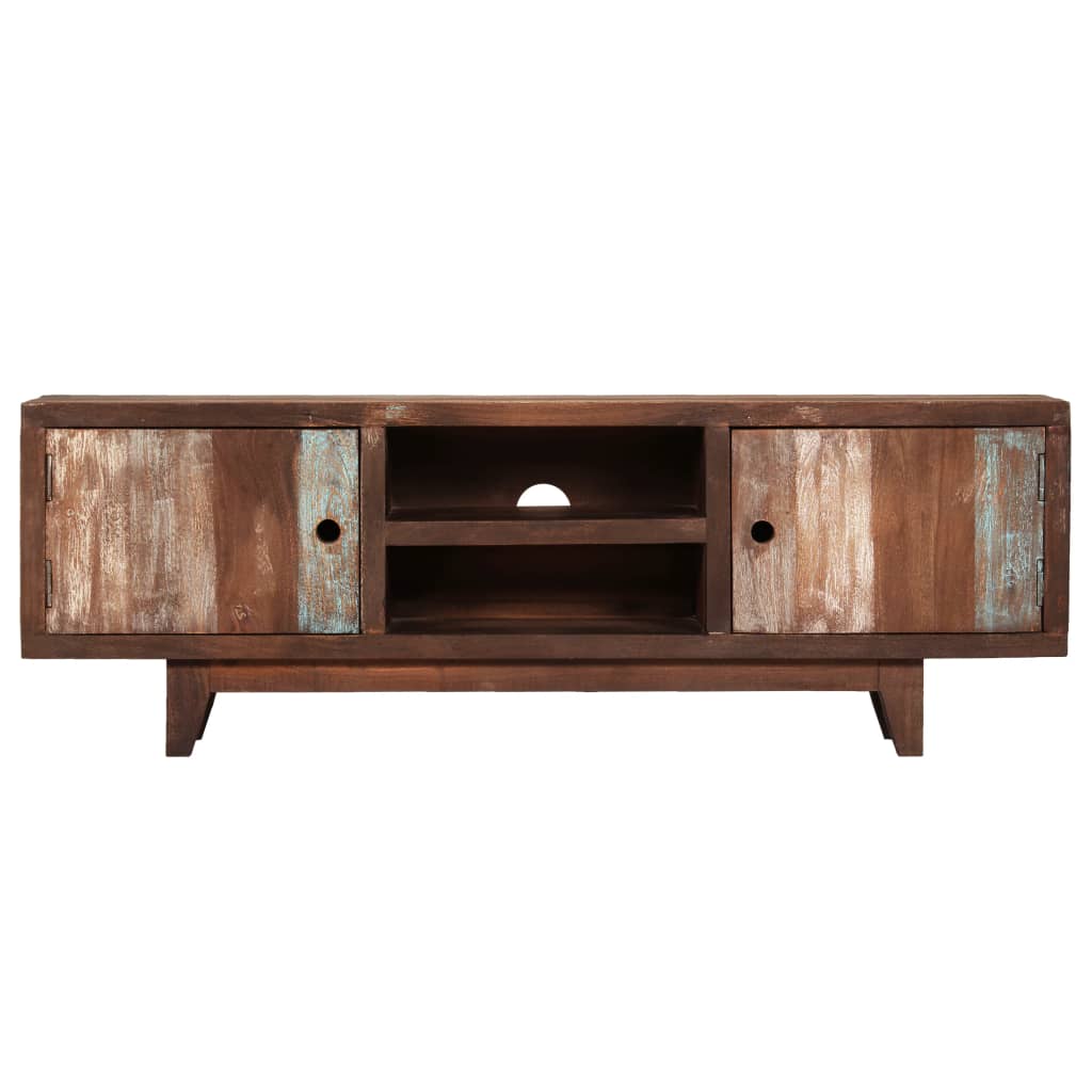 Tv Cabinet Solid Acacia Wood Vintage 118X30X40 Cm