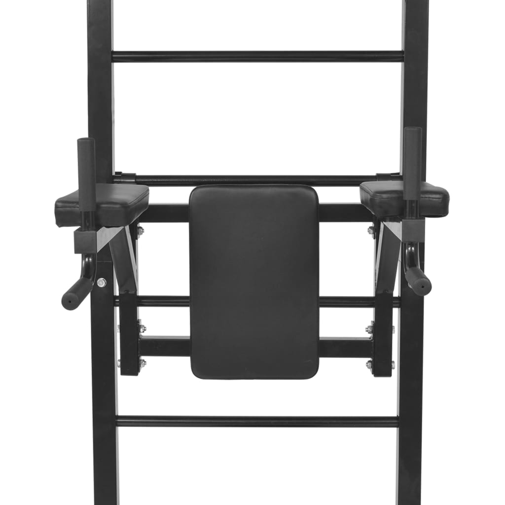 Wall-Mounted Multi-Functional Fitness Power Tower Black