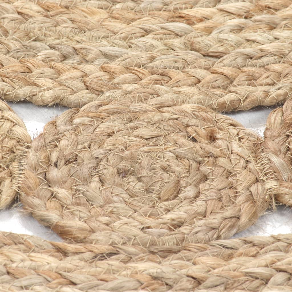 Area Rug Braided Design Jute Round