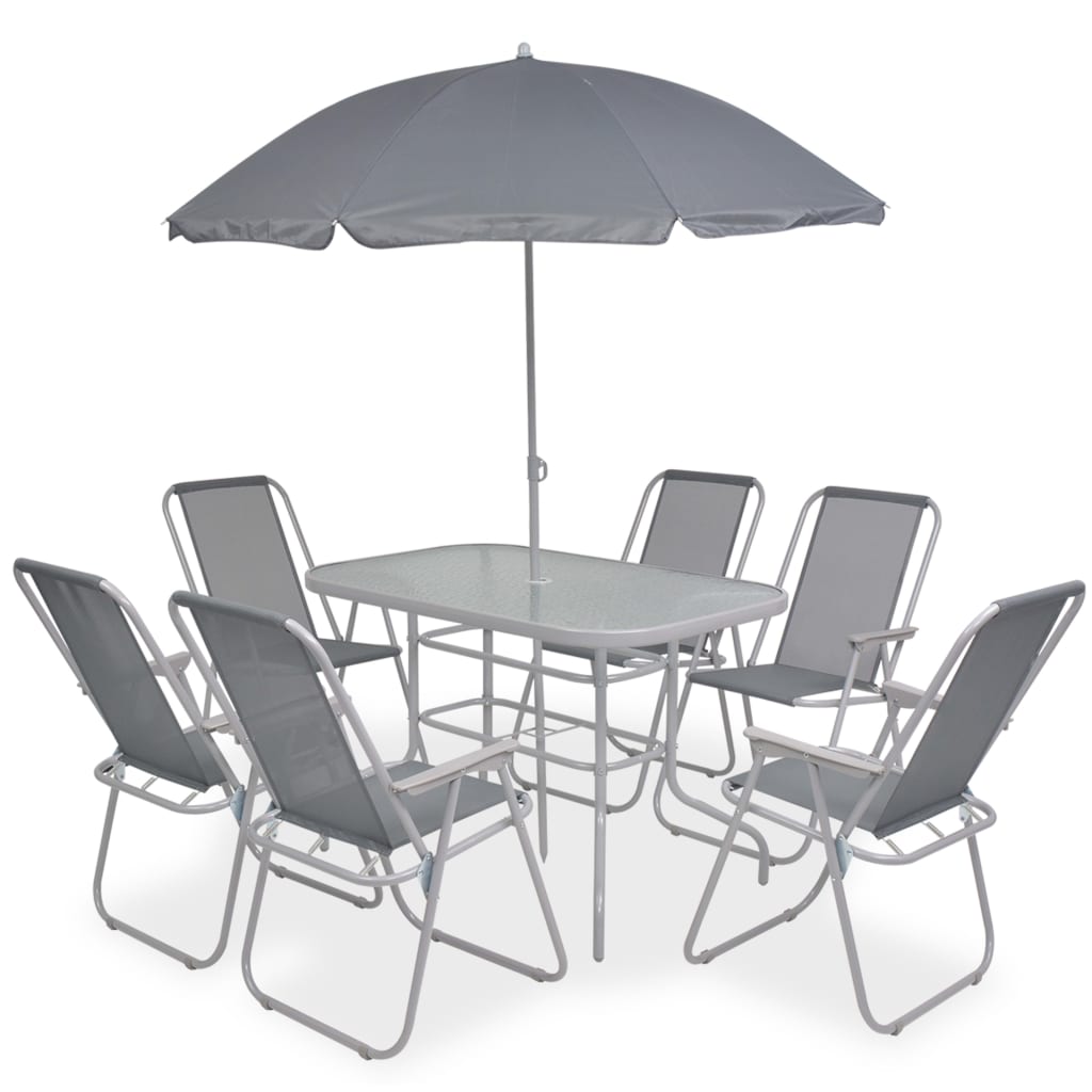 8 Piece Outdoor Dining Set Steel And Textilene