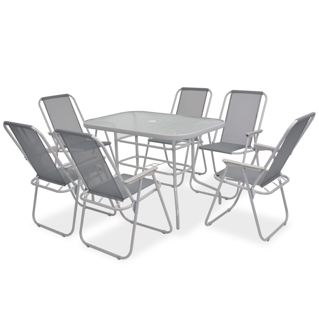 8 Piece Outdoor Dining Set Steel And Textilene