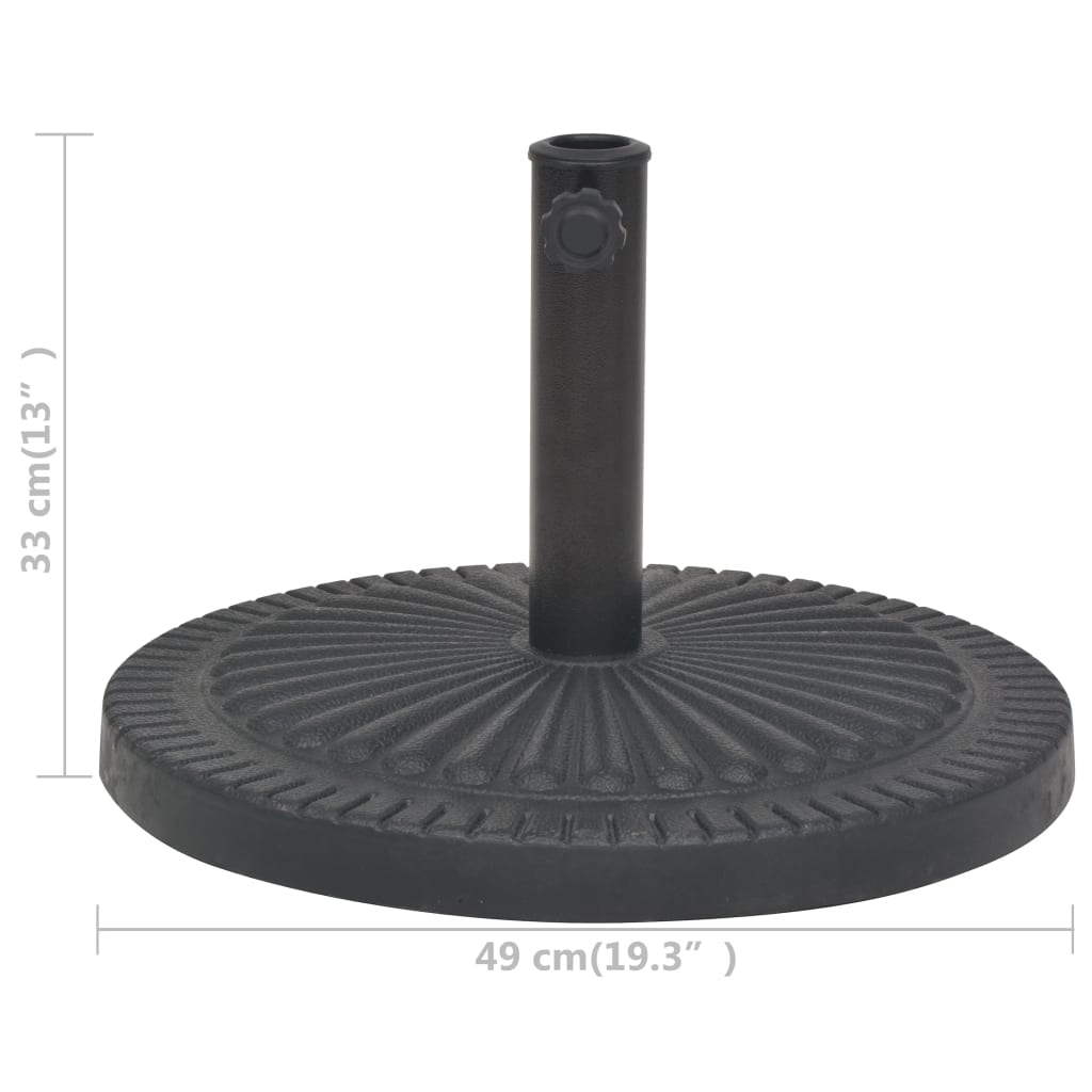 Parasol Base Resin Round Black