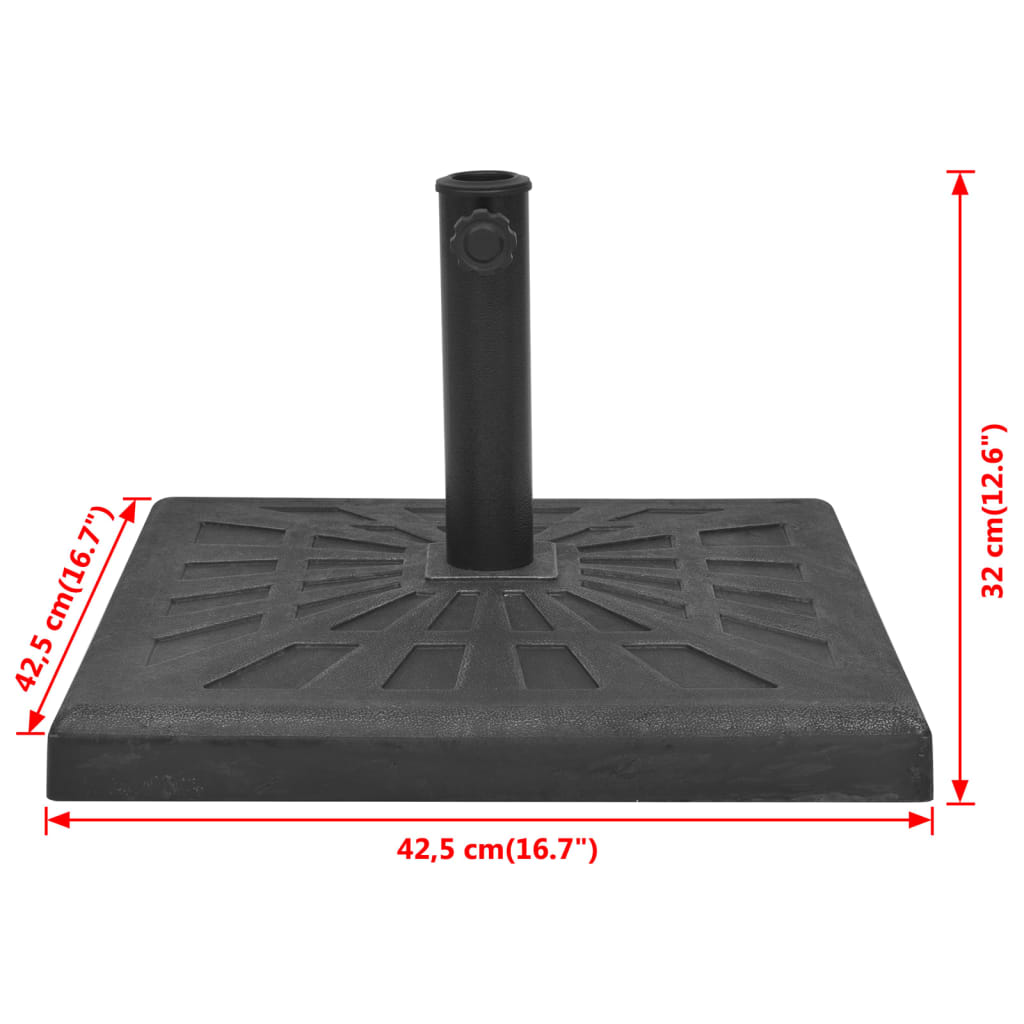 Parasol Base Resin Square Black