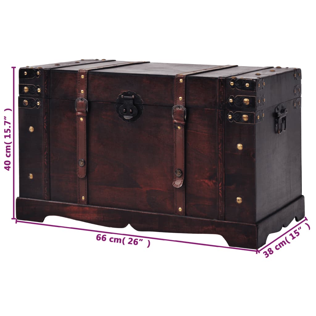 Vintage Treasure Chest Wood 66X38X40 Cm