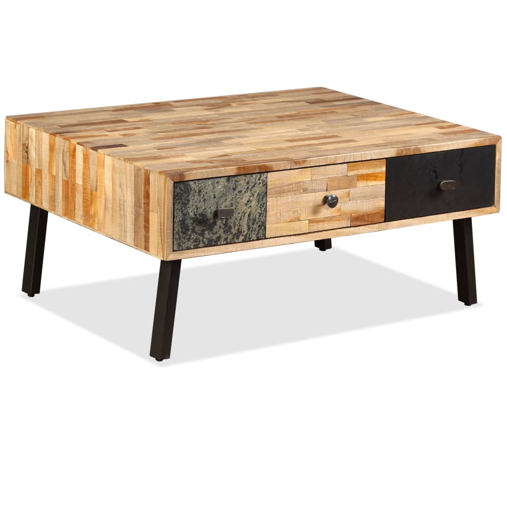 Coffee Table Solid Reclaimed Teak 90X65X40 Cm