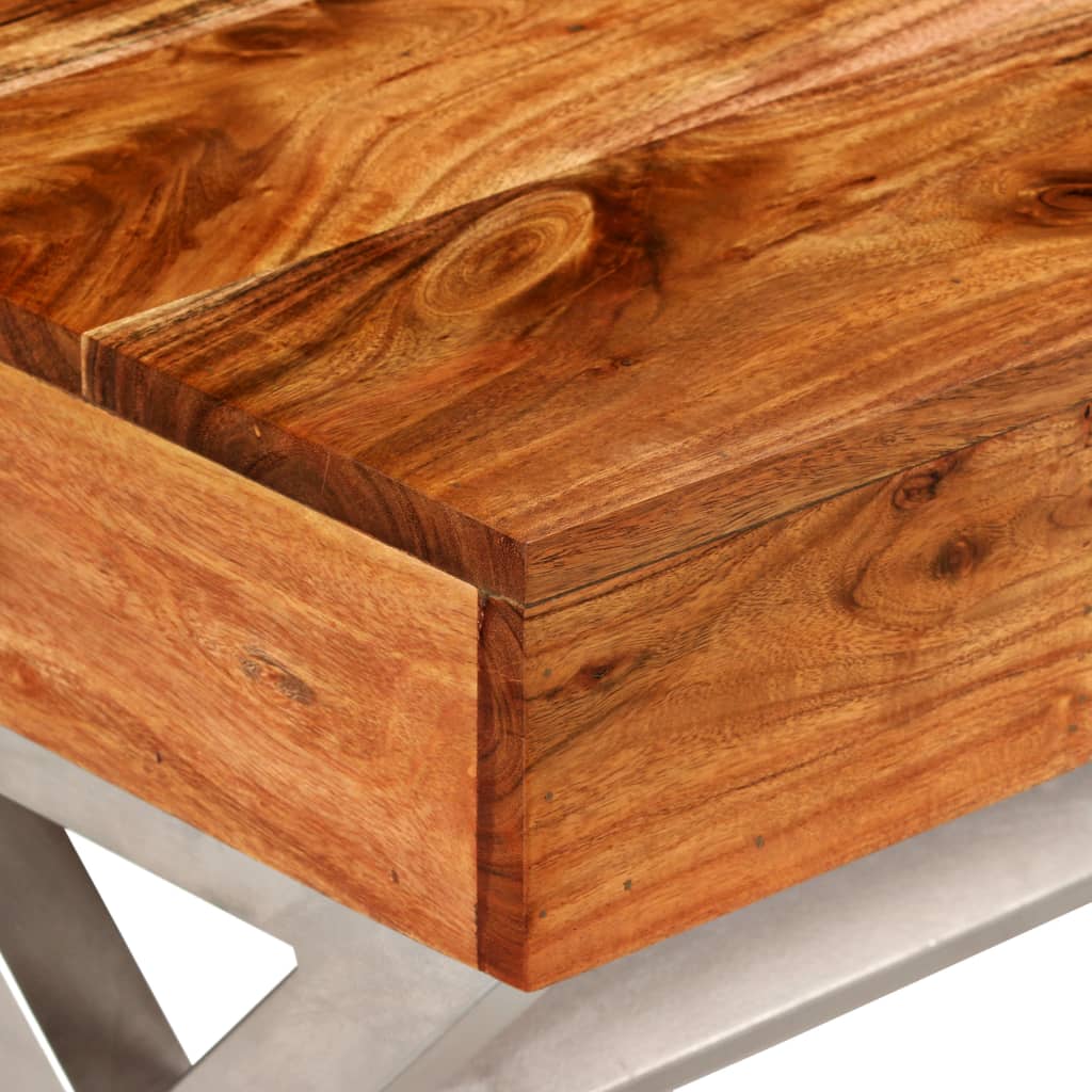 Tv Cabinet With Drawers Solid Acacia Wood 140Cm