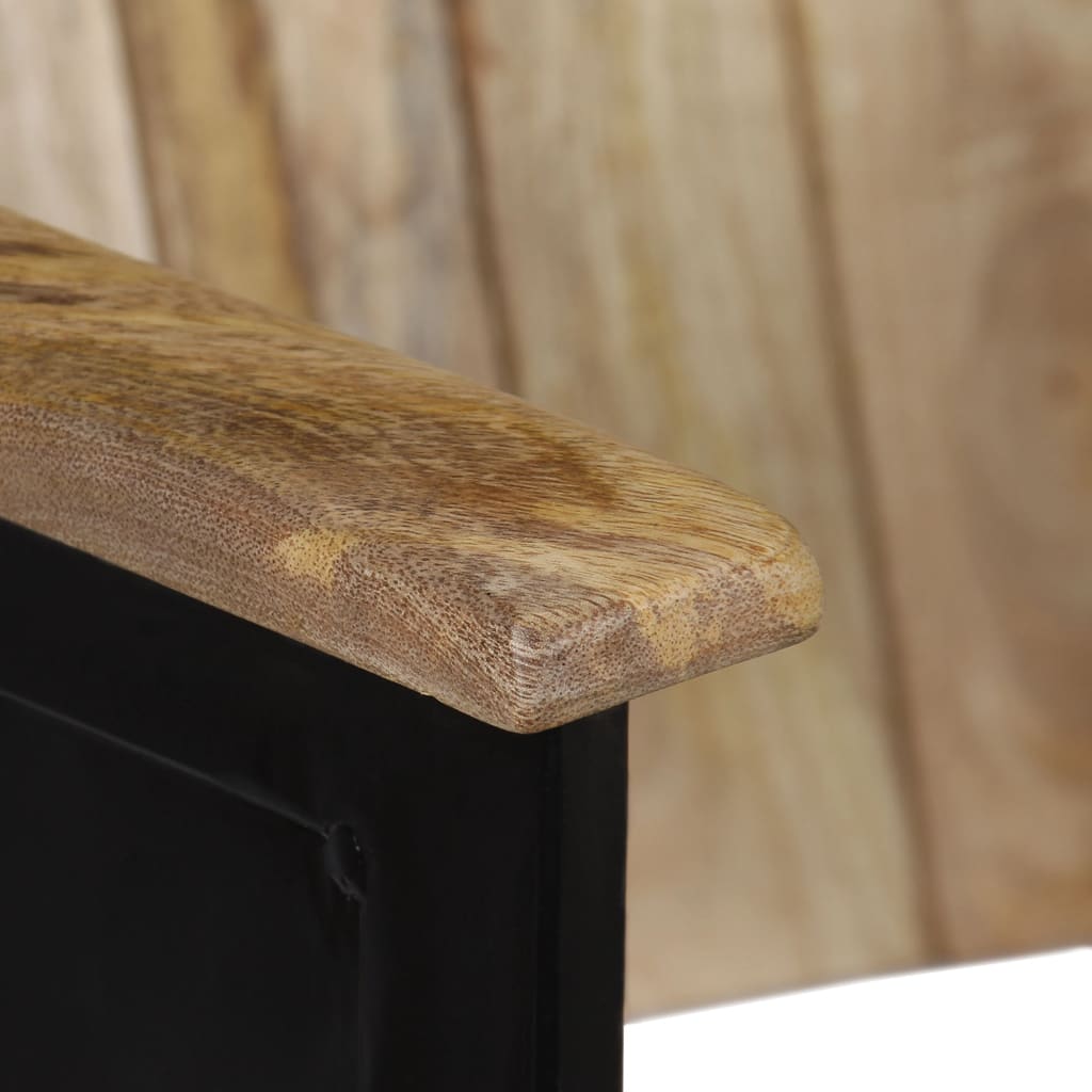 2-Seater Bench Solid Mango Wood And Steel