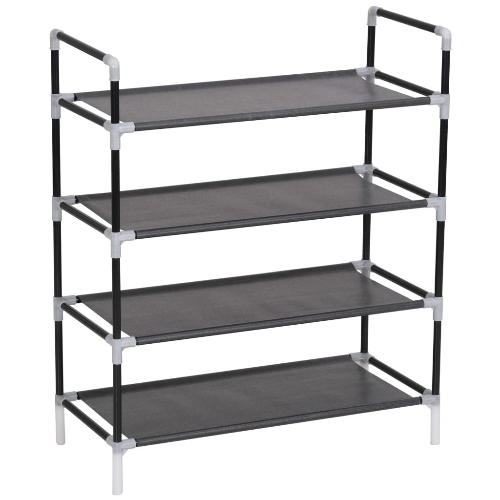 Shoe Rack With 4 Shelves Metal And Non-Woven Fabric