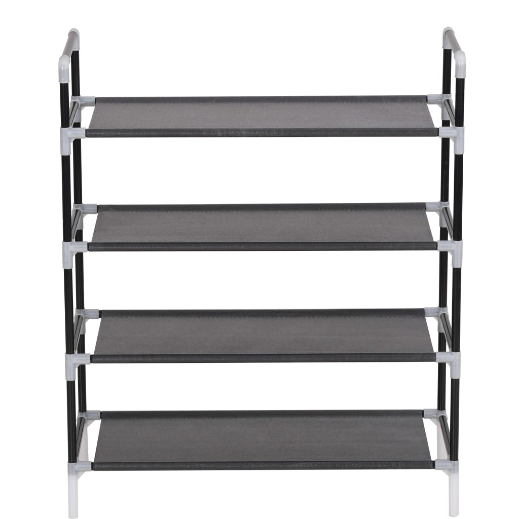 Shoe Rack With 4 Shelves Metal And Non-Woven Fabric
