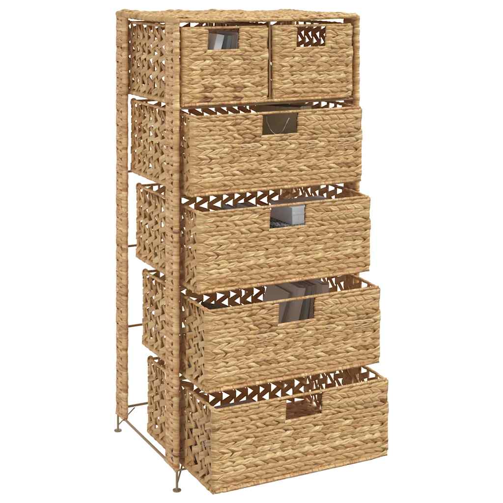 Storage Unit With 6 Baskets Water Hyacinth
