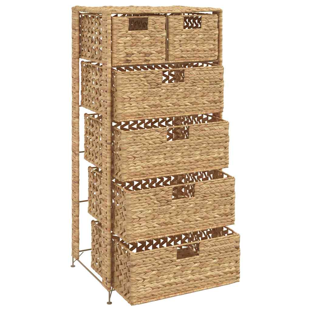Storage Unit With 6 Baskets Water Hyacinth