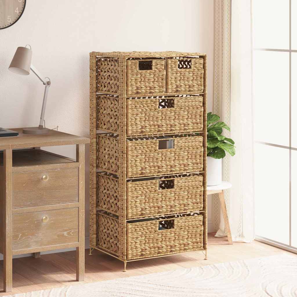 Storage Unit With 6 Baskets Water Hyacinth