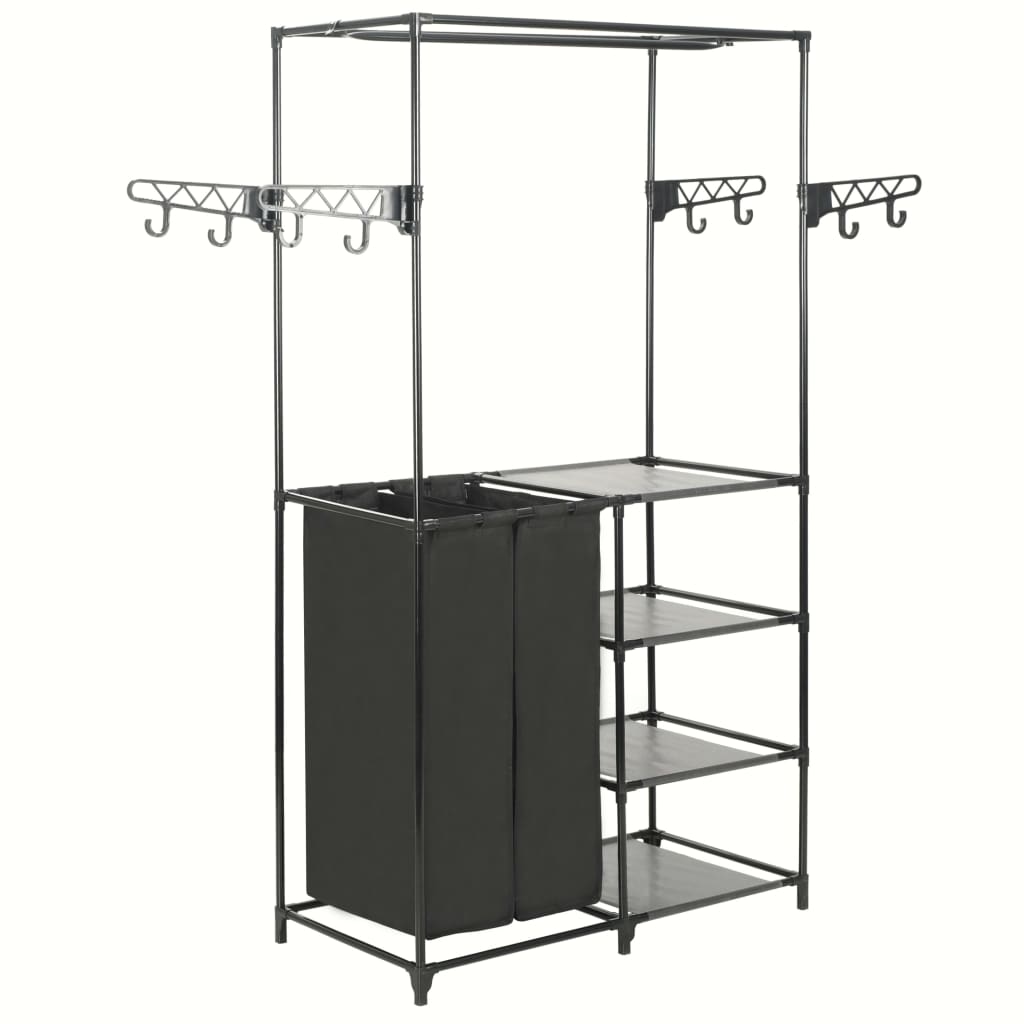 Clothes Rack Steel And Non-Woven Fabric 87X44X158 Cm Black
