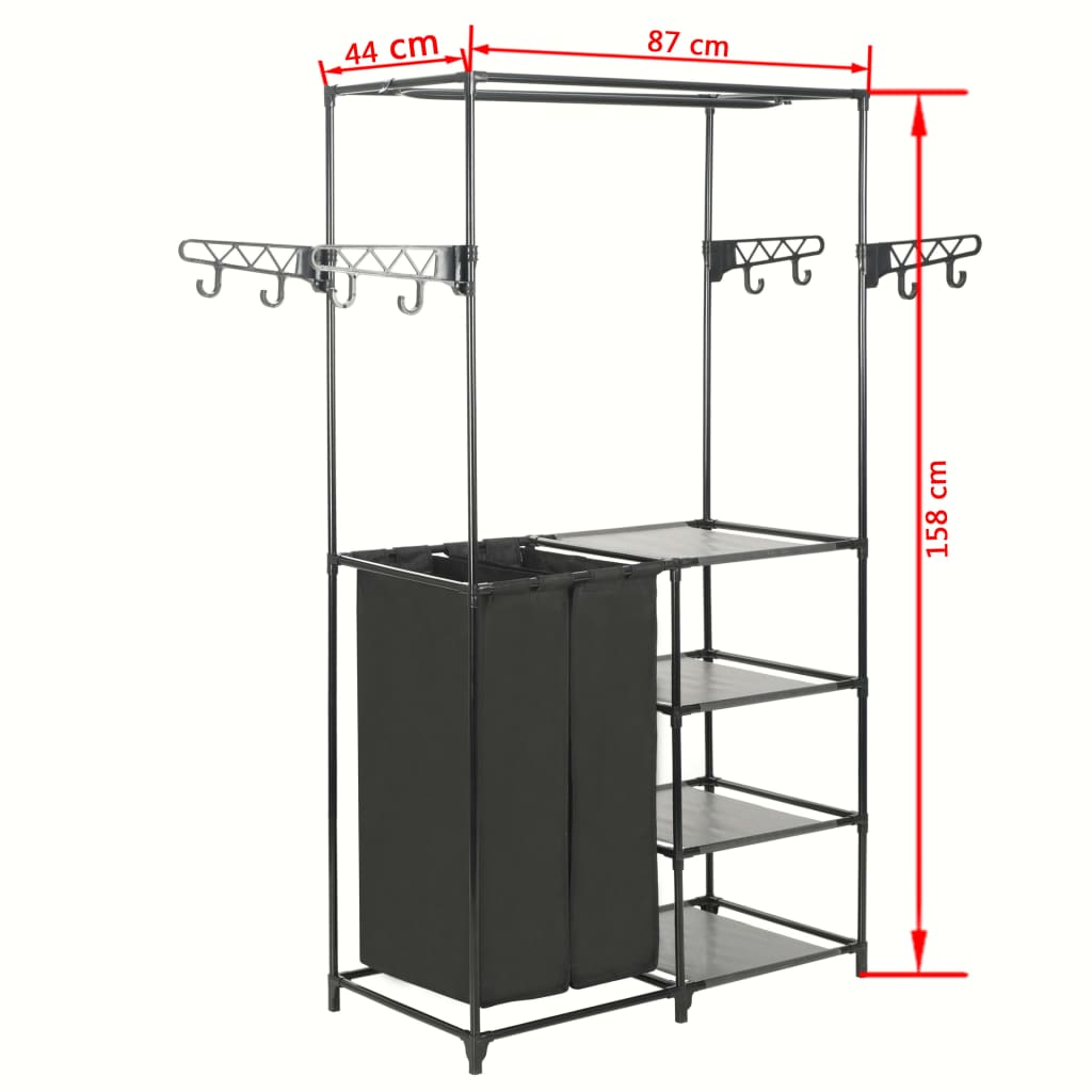 Clothes Rack Steel And Non-Woven Fabric 87X44X158 Cm Black