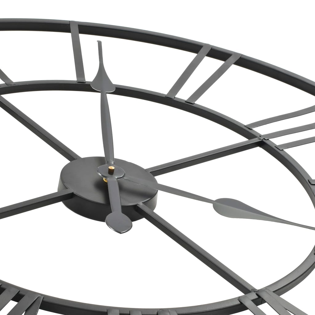 Vintage Wall Clock With Quartz Movement Metal 80 Cm Xxl