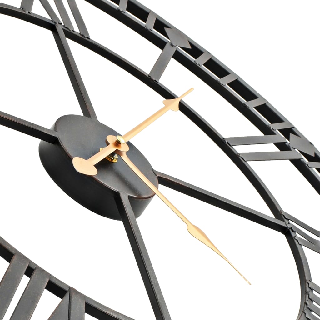 Vintage Wall Clock With Quartz Movement Metal 60 Cm Xxl