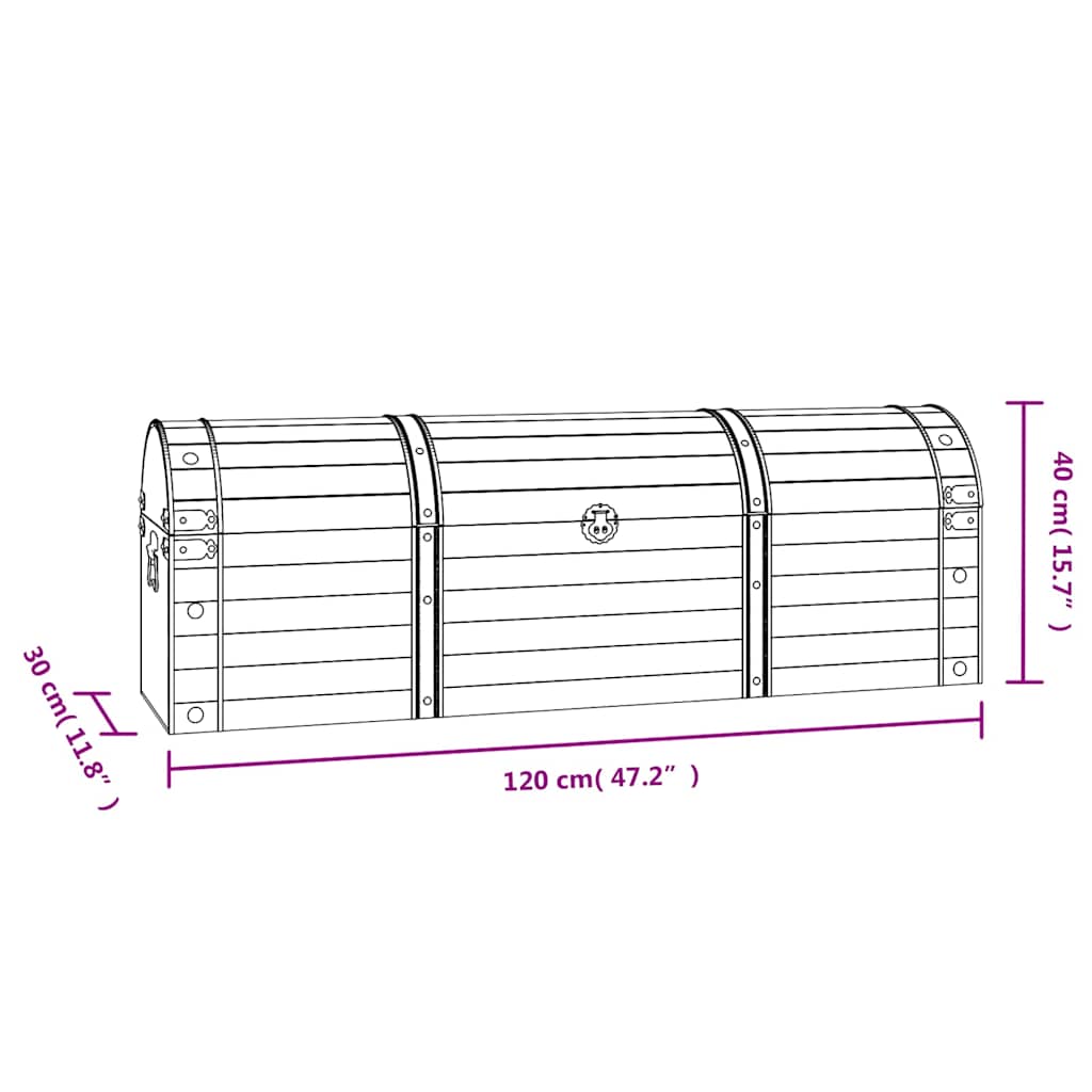 Storage Chest Solid Wood Vintage Style 120X30X40 Cm