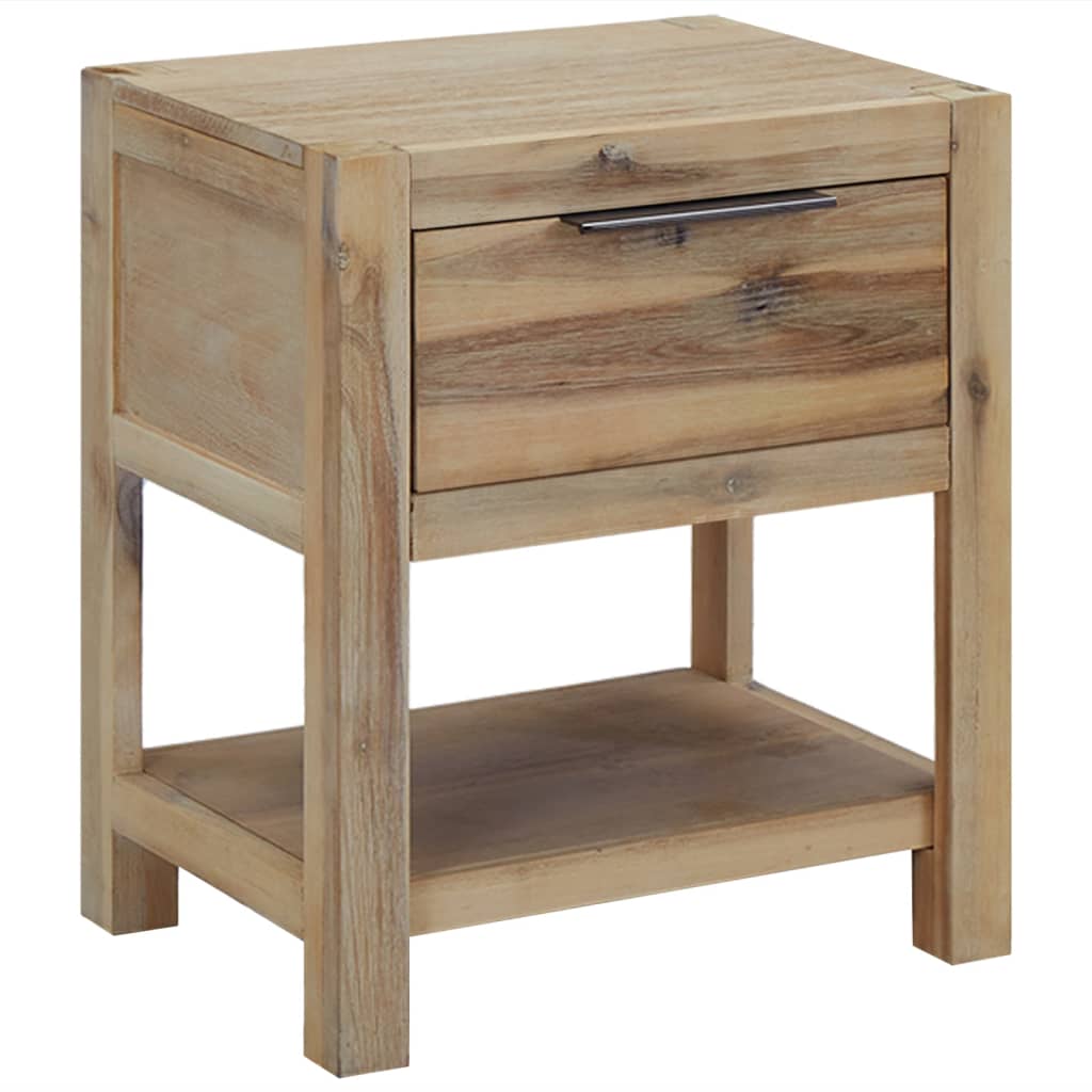 Nightstands With Drawers 2 Pcs 40X30X48 Cm Solid Acacia Wood