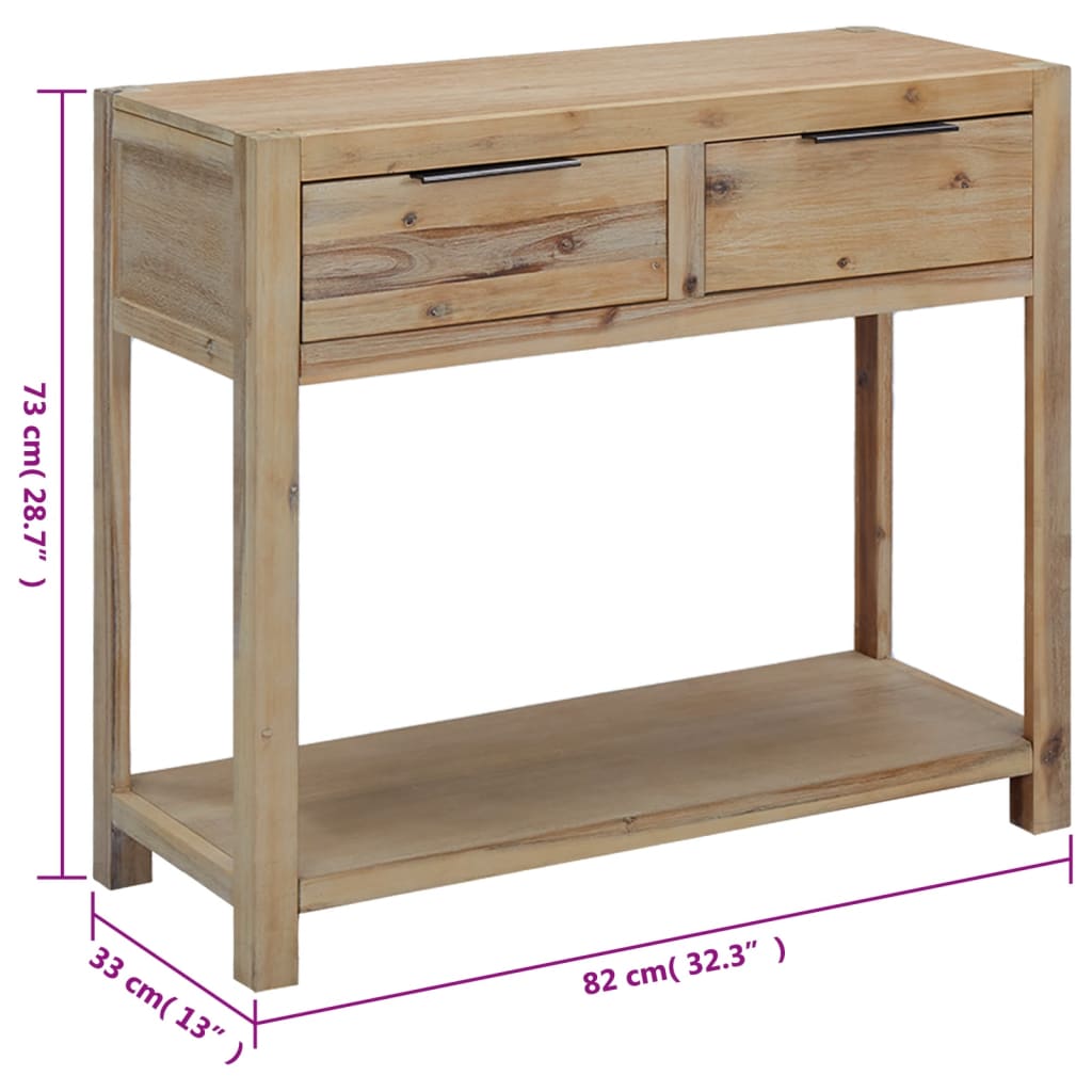 Console Table 82X33X73 Cm Solid Acacia Wood
