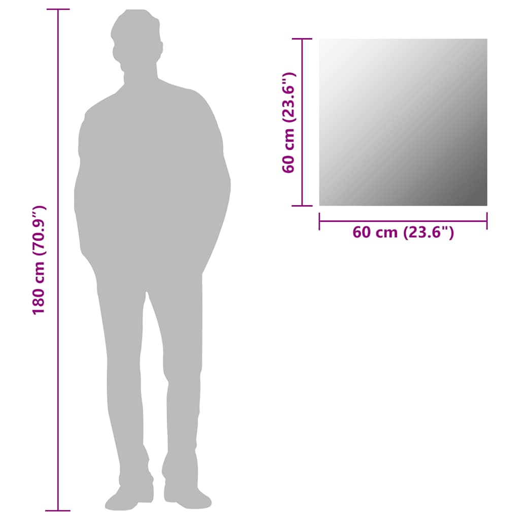 Wall Mirror Square Glass