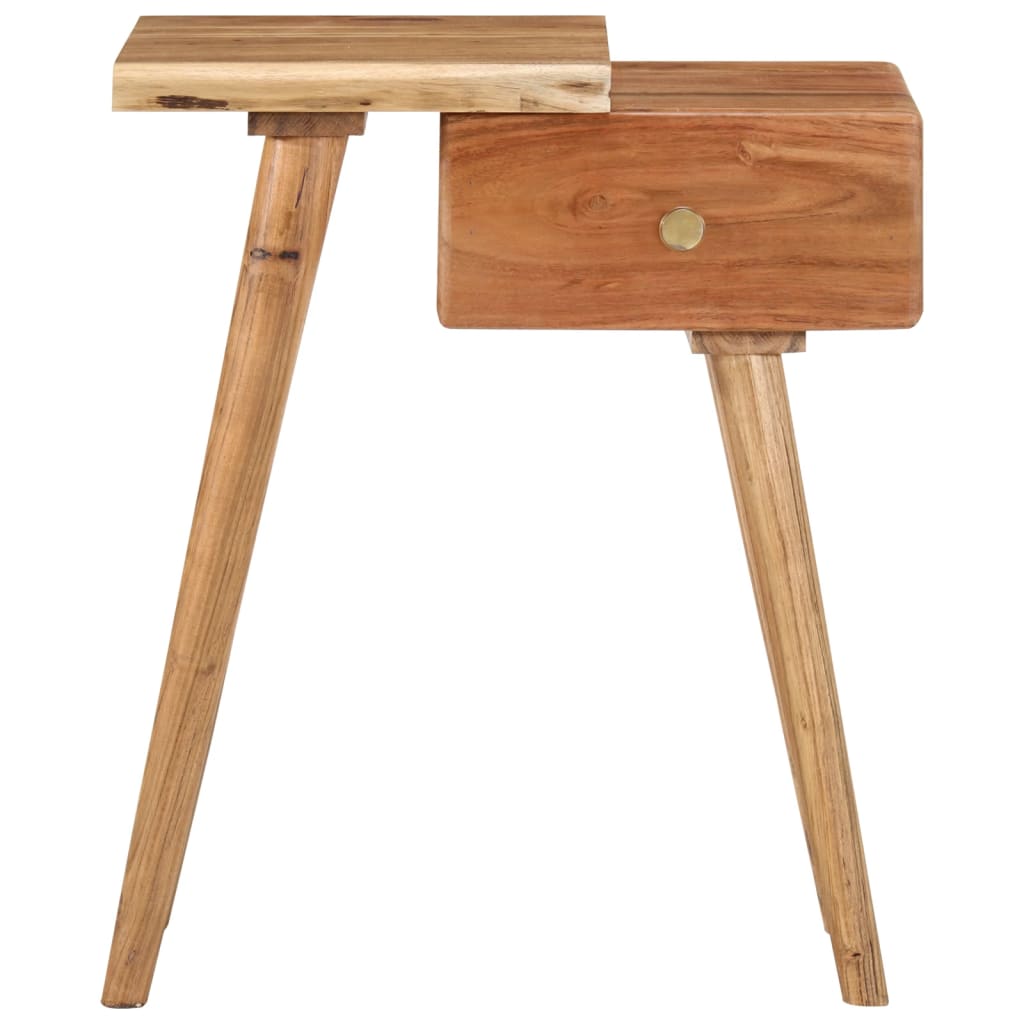 Bedside Table Solid Acacia Wood 45X32X55 Cm