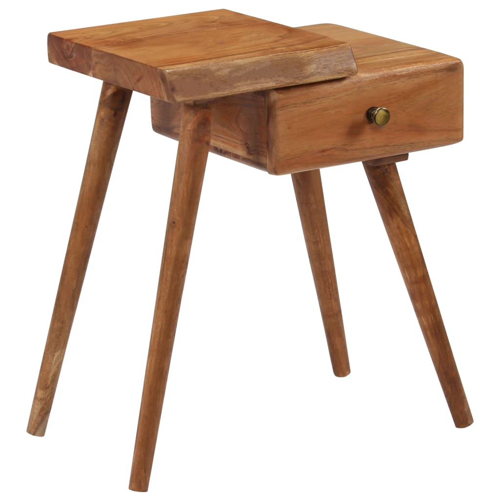 Bedside Table Solid Acacia Wood 45X32X55 Cm