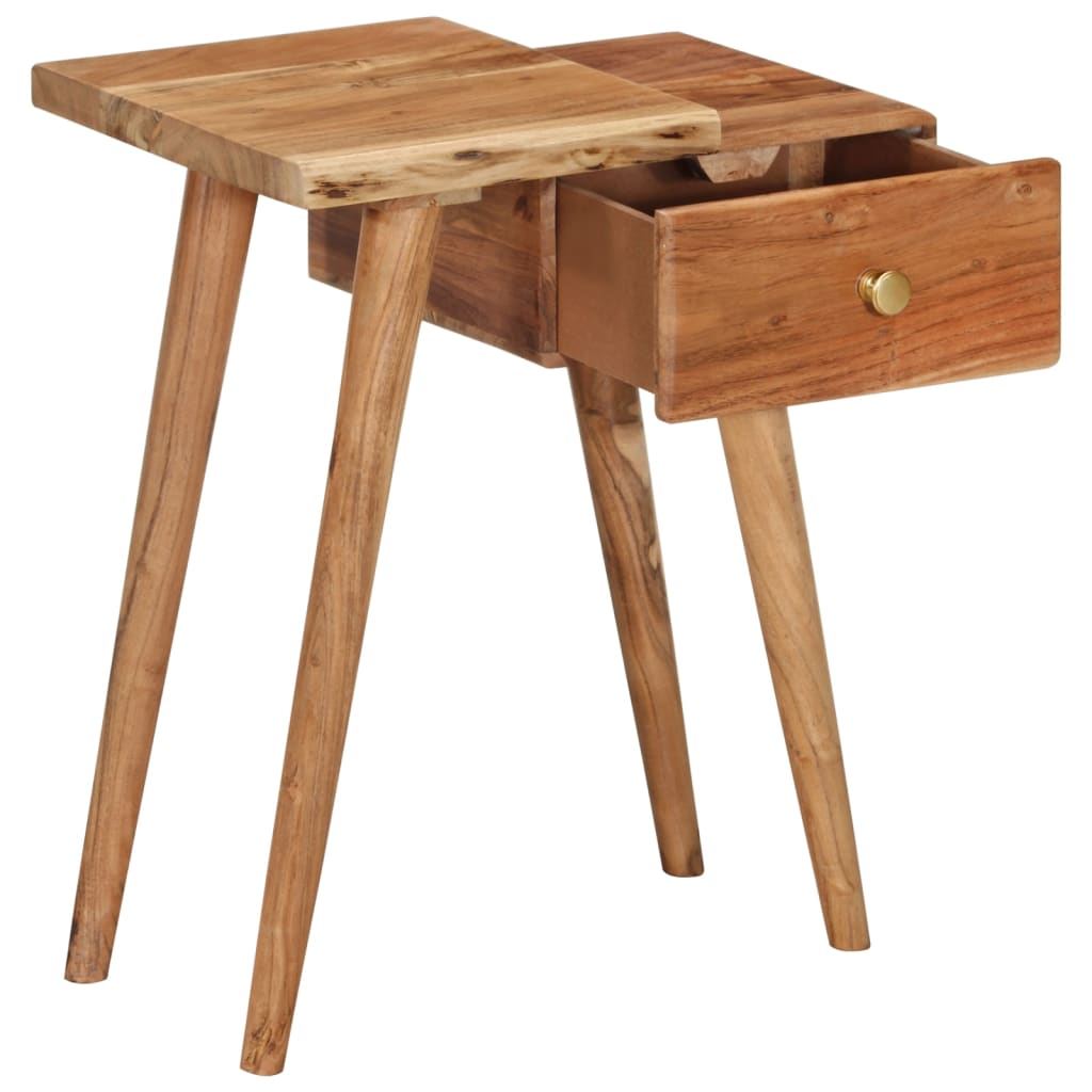 Bedside Table Solid Acacia Wood 45X32X55 Cm