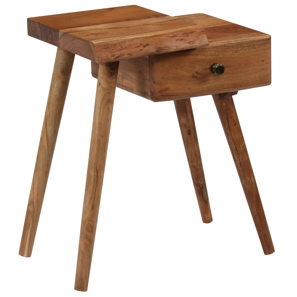 Bedside Table Solid Acacia Wood 45X32X55 Cm
