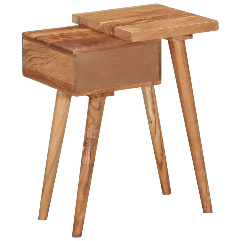 Bedside Table Solid Acacia Wood 45X32X55 Cm