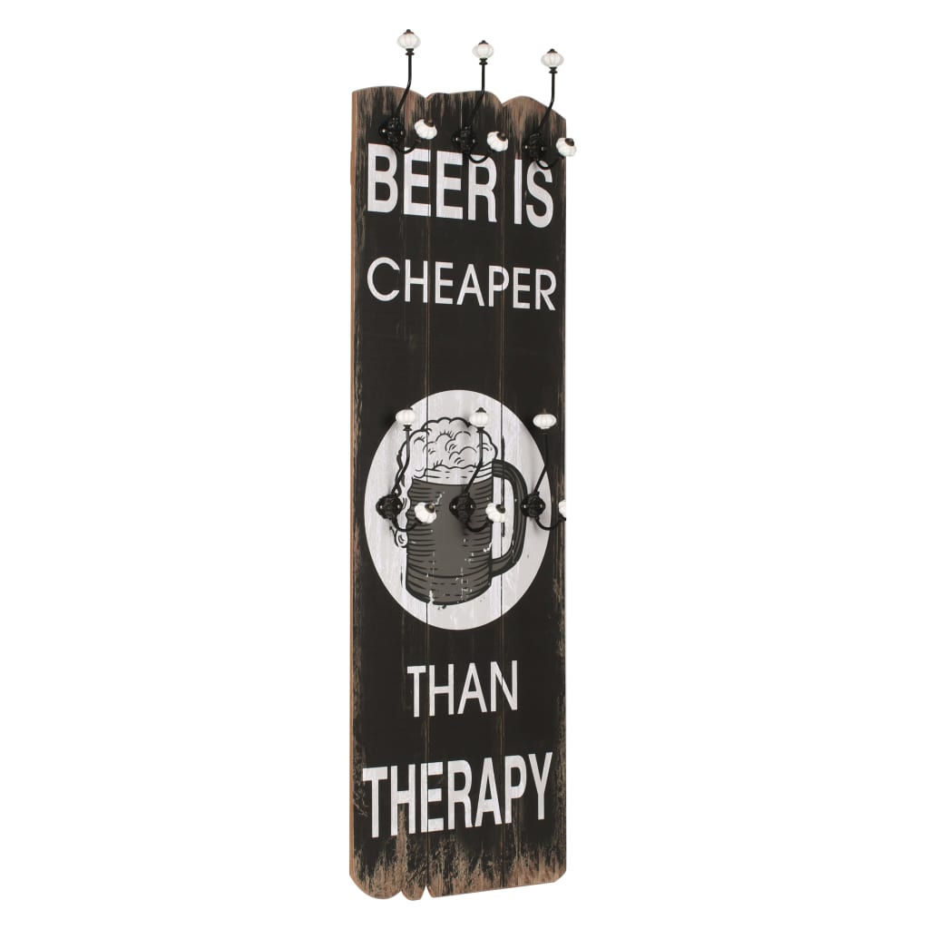 Wall-Mounted Coat Rack With 6 Hooks 120X40 Cm