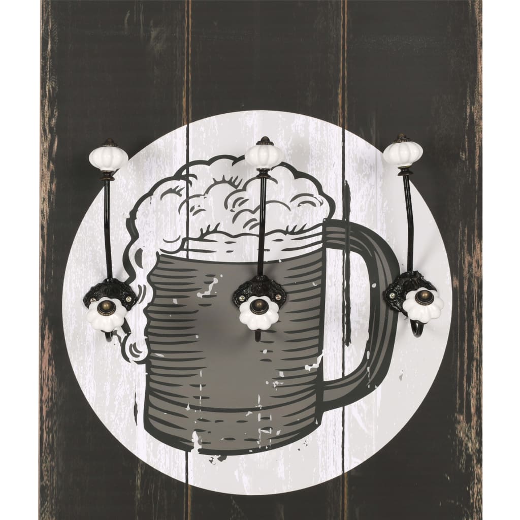 Wall-Mounted Coat Rack With 6 Hooks 120X40 Cm
