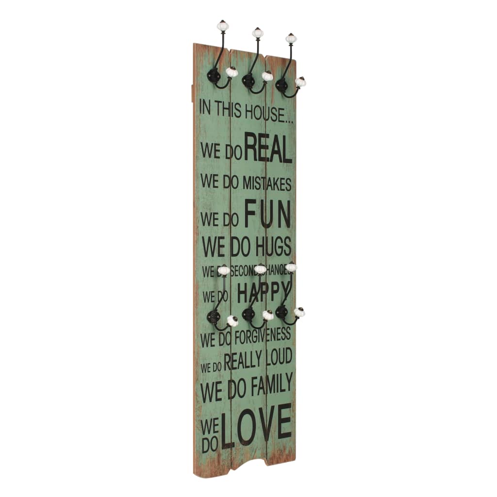 Wall-Mounted Coat Rack With 6 Hooks 120X40 Cm