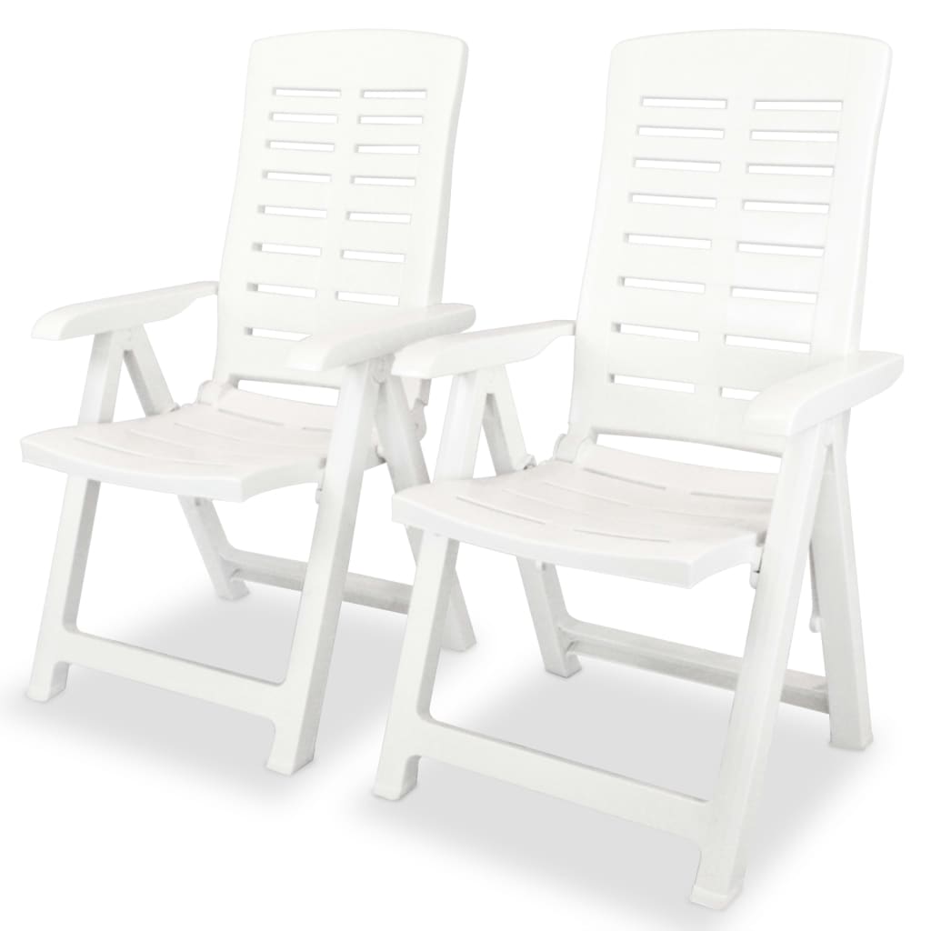 Reclining Garden Chairs 4 Pcs Plastic
