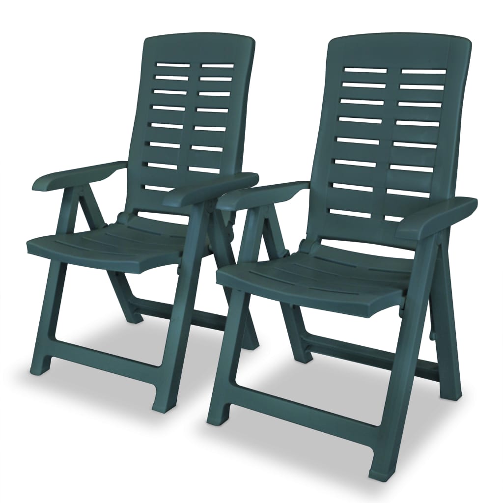 Reclining Garden Chairs 4 Pcs Plastic