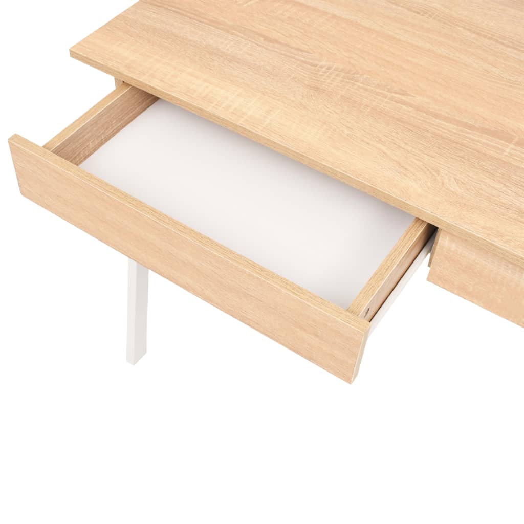 Writing Desk 110X55X75 Cm Oak And White