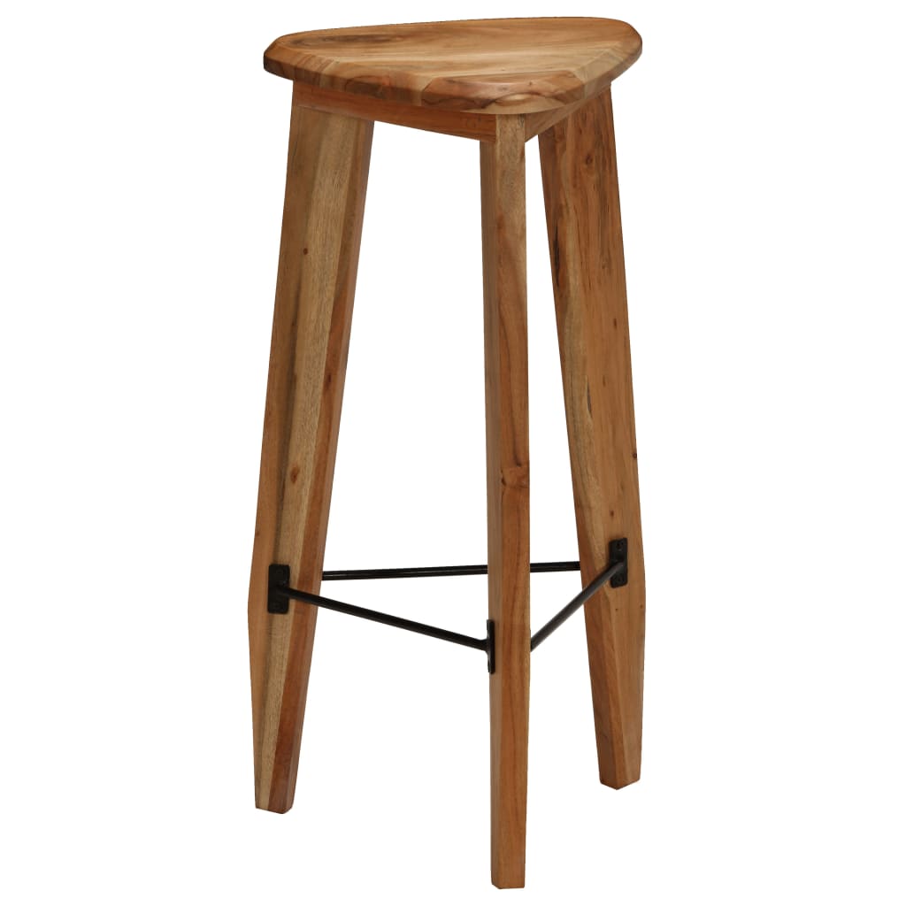 Bar Stools 2 Pcs Solid Acacia Wood
