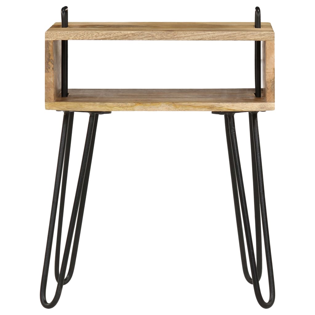 Bedside Table Solid Mango Wood 40X34X47 Cm