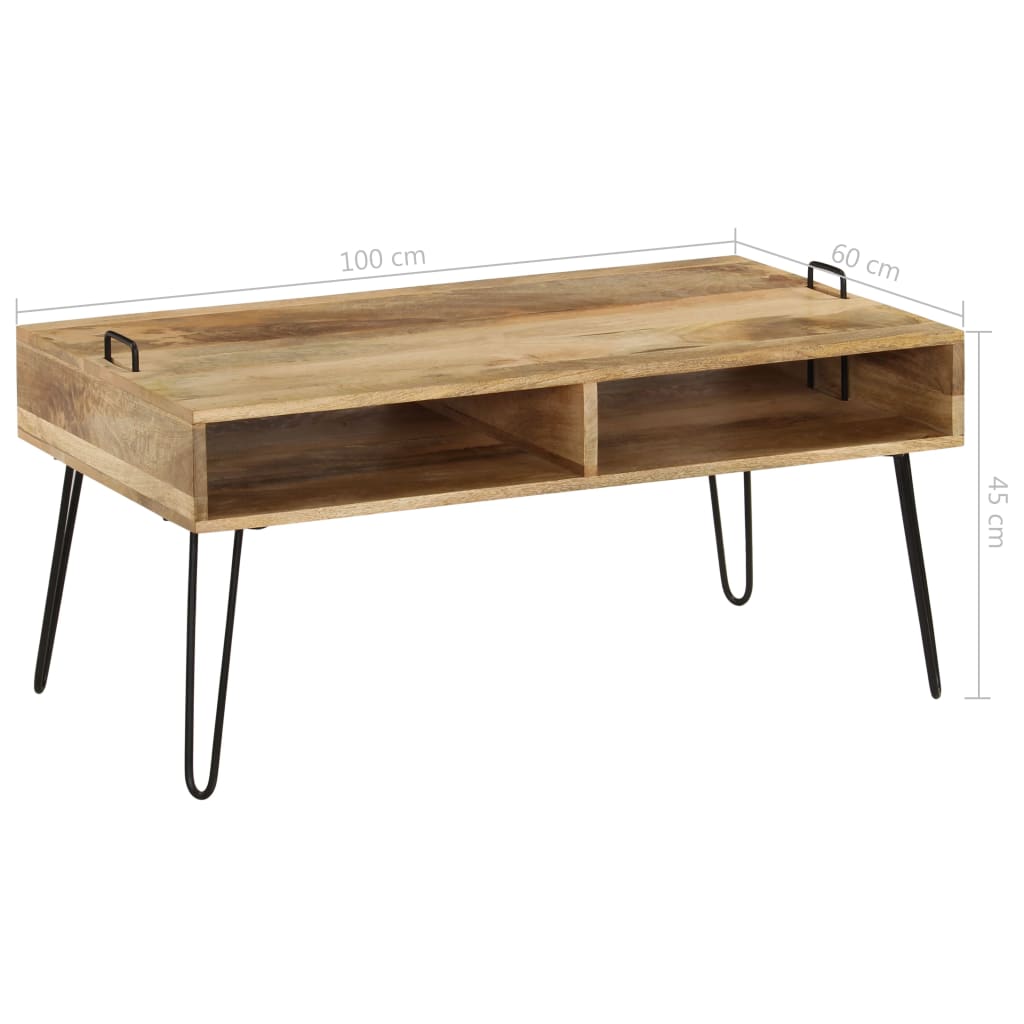 Coffee Table Solid Mango Wood 100X60X45 Cm
