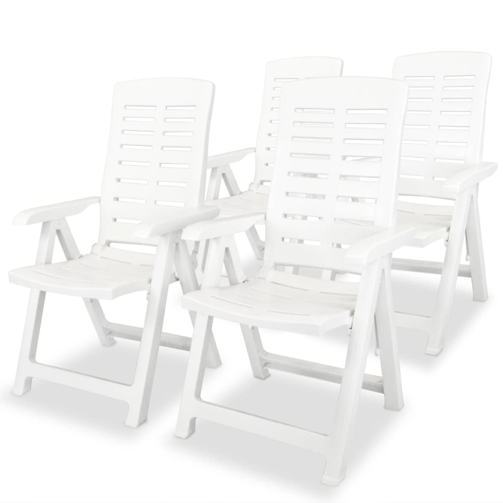 Reclining Garden Chairs 4 Pcs Plastic