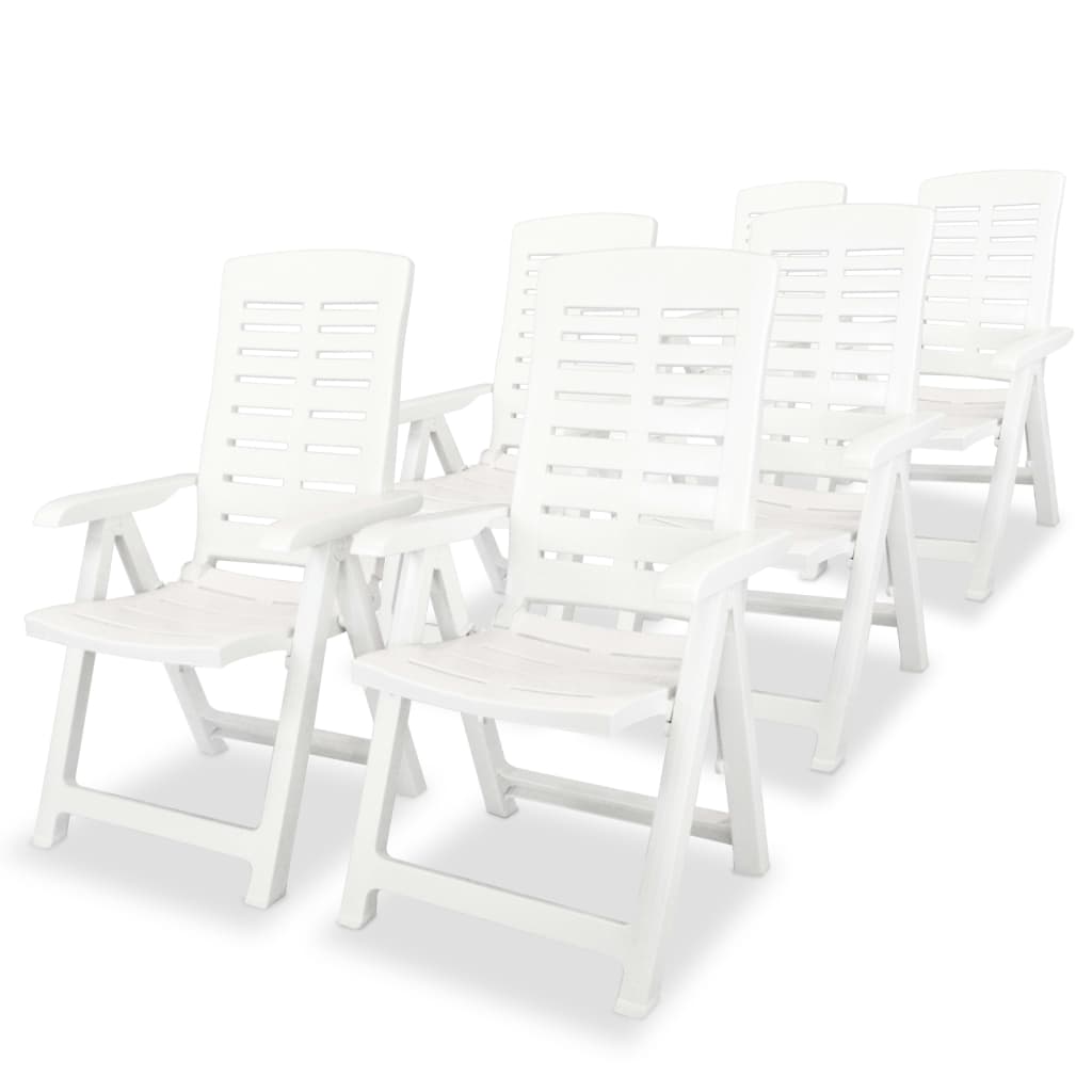 Reclining Garden Chairs 4 Pcs Plastic