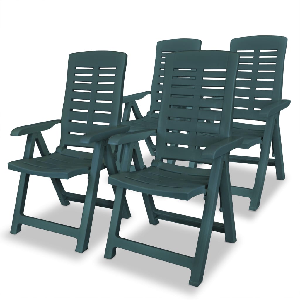 Reclining Garden Chairs 4 Pcs Plastic