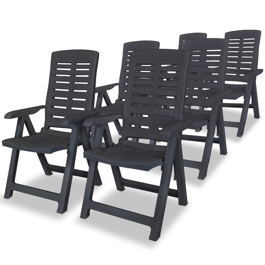 Reclining Garden Chairs 4 Pcs Plastic