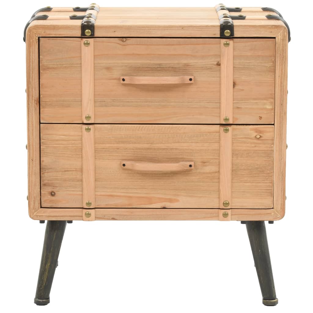 Bedside Cabinet Solid Fir Wood 50X35X57 Cm