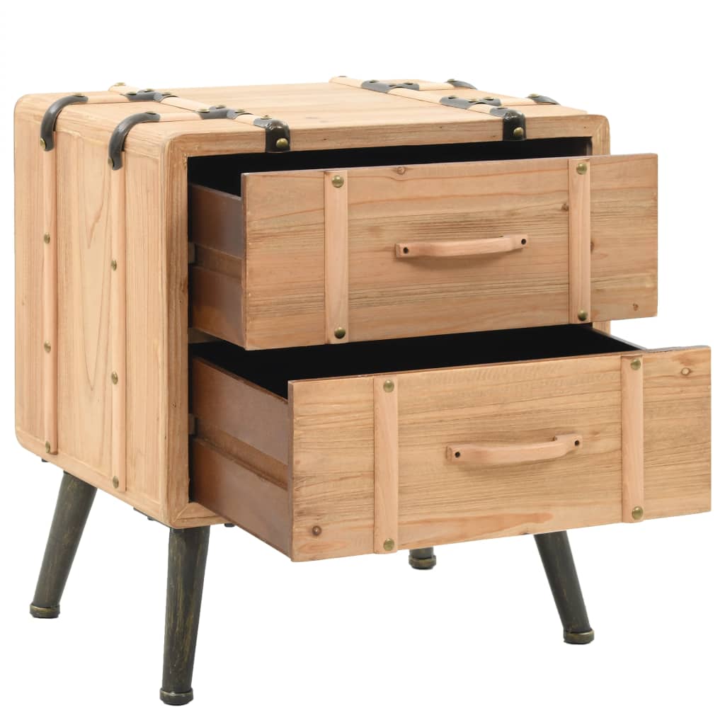 Bedside Cabinet Solid Fir Wood 50X35X57 Cm