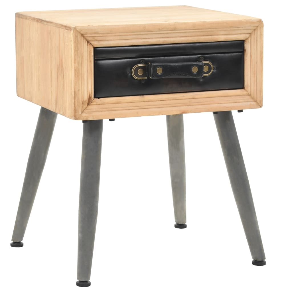 Bedside Table Solid Fir Wood 43X38X50 Cm